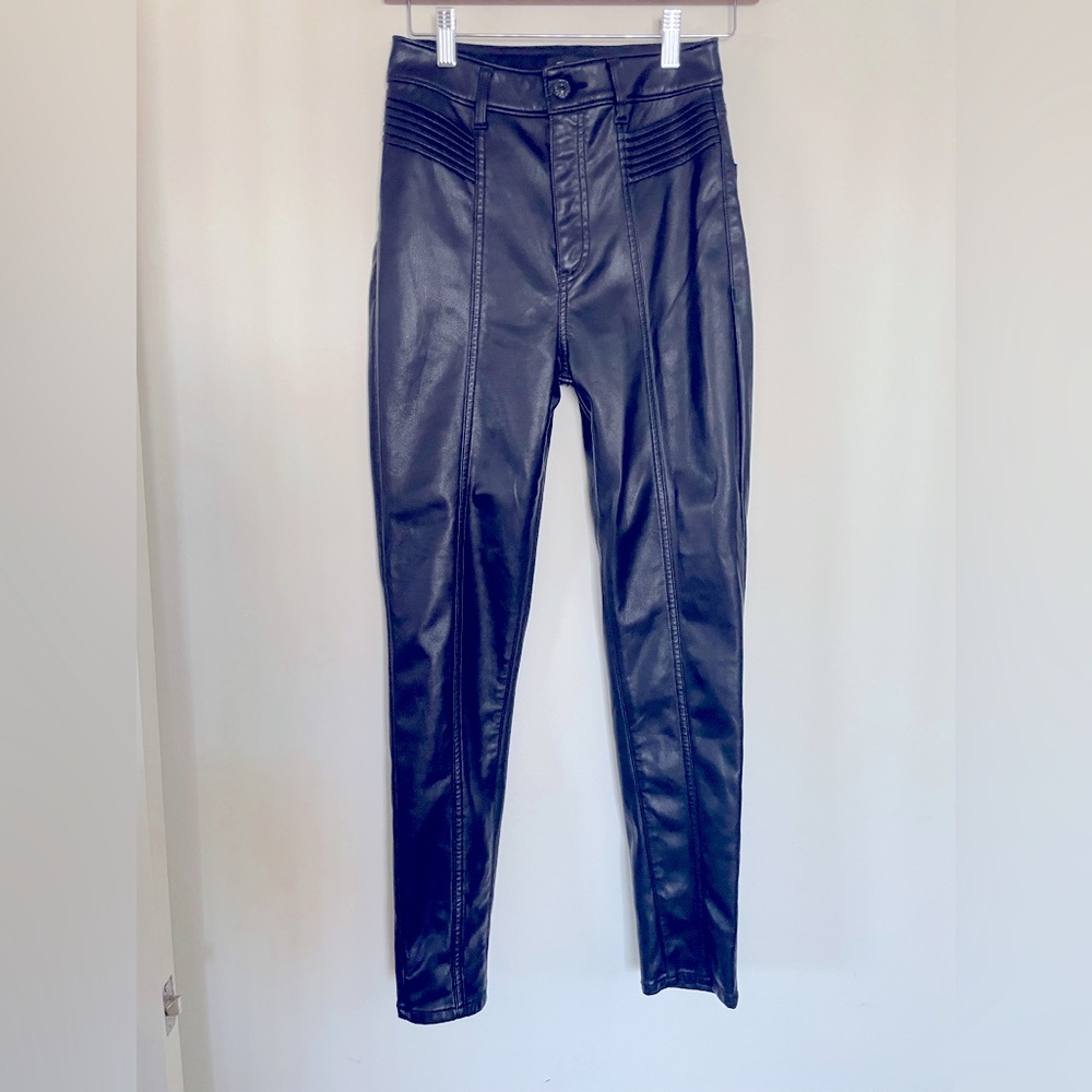 Express black vegan leather small stiletto pant